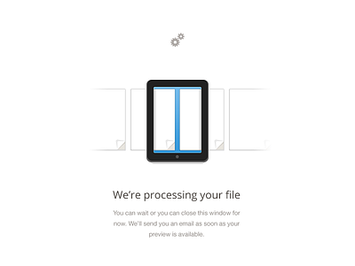 Processing file cogs icon ipad paper sheet slide web