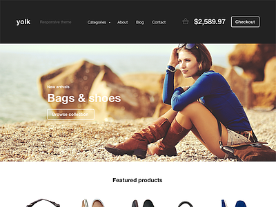 Yolk e-commerce template carousel e commerce ecommerce flat minimal shop store web web desgn webdesign website