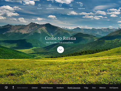 Come to Russia landing page russia travel typography web web design webdesign