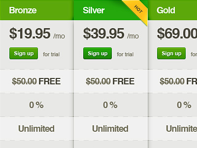 Plans & Pricing green table web web design webdesign website