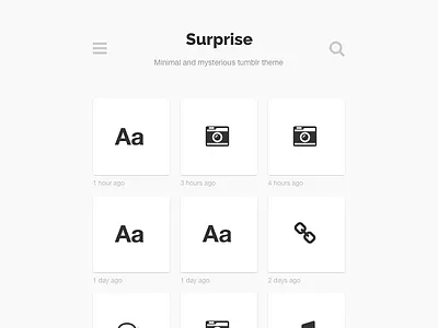 Surprise concept minimal theme tumblr web web design webdesign