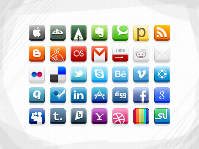 32px social media icons icon icon set icons social media