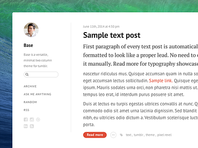 Base released blog clean minimal theme tumblr web web design webdesign website