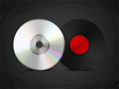 CD & vinyl record icons icon icons psd