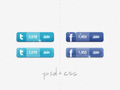 Twitter & Facebook widget (coded)