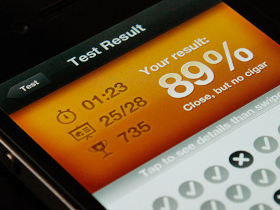 iTheory Pro test results interface ios iphone ui