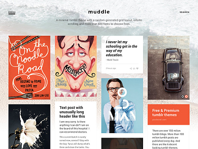 Muddle tumblr theme blog grid masonry minimal muddle theme tumblr tumblr theme web web design webdesign website