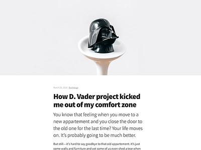 D. Vader blog post article blog blog post clean darth vader light minimal minimalism photography star wars typography wordpress