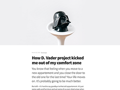 D. Vader blog post article blog blog post clean darth vader light minimal minimalism photography star wars typography wordpress