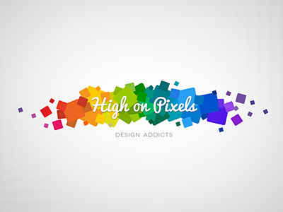 High on Pixels logo logo novecento pacifico pixels rainbow
