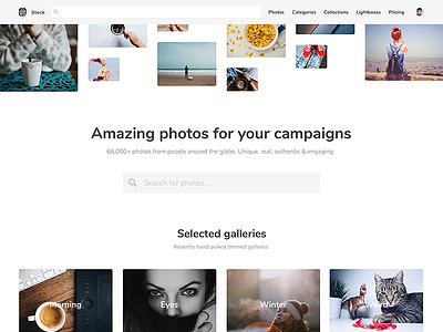 Stock Photos Revamped landing minimal page photoraphy photos product search web web design webdesign website