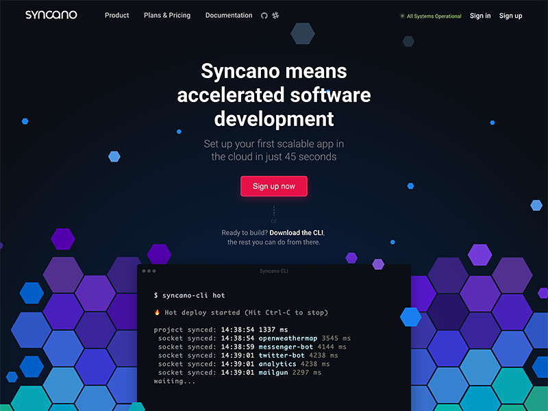 Syncano Landing Page colors hero web-design website web mac product page landing landing-page