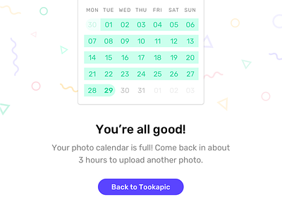 You're all good! button calendar date date picker interface message modal success typography ui ux