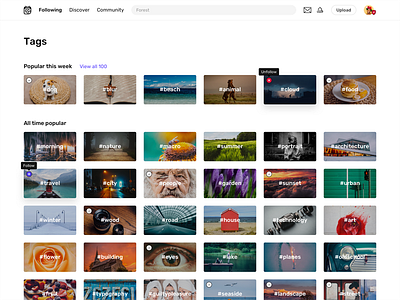 Tags page clean grid minimal photos simple tag tags ui ux web webdesign website