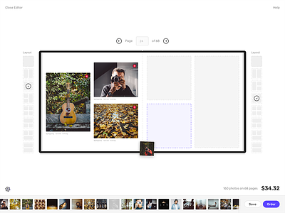 Photobook Editor clean drag editor interface minimal photobook simple ui ux web web design website