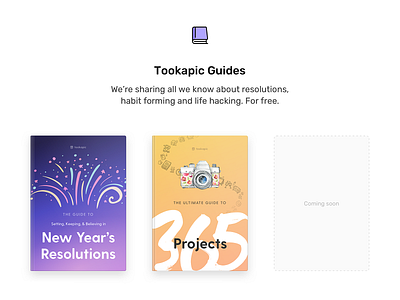 Tookapic Guides book clean cover ebook free freebie guide landing landing page minimal web webdesign