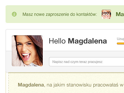 Hello Magdalena! avatar form input noise notification web web design website