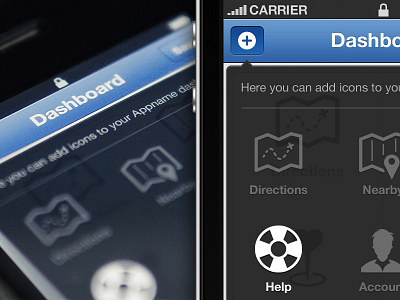 Dashboard button dashboard hover icons ios iphone mobile tooltip