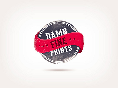 Damn Fine Prints badge icon logo ribbon