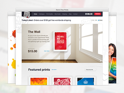 New Damn Fine Prints browser clean frame light model photo poster print stock web web design website window