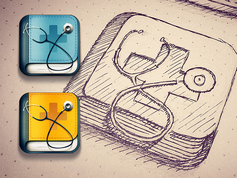 Doctor search iOS icon ios iphone icon ipad shadow icons sketch apple doctor drawing