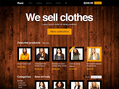Online store theme background button call to action ecommerce helvetica online store web web design webdesign wood