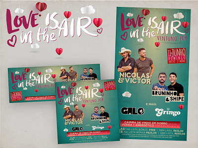 Event Posters - Love is in the air flyer graphic design party poster valentines day