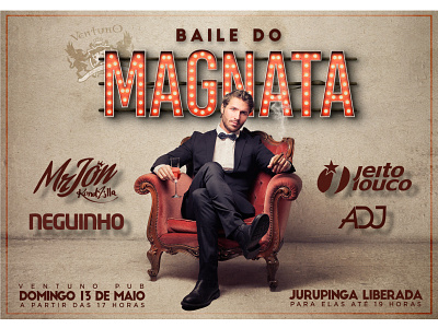 Party Poster - Baile do Magnata event gig poster graphic design party