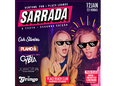 Party Poster - Sarrada II event flyer graphic design party poster