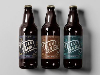 Beer Labels - Filha Única beer bottle branding design graphic design illustration label logo