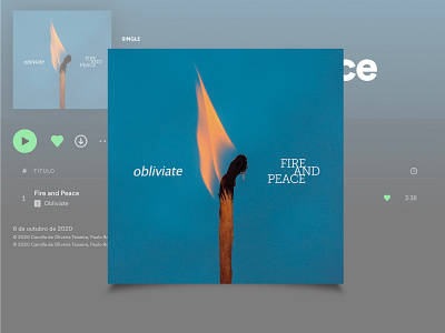 Single Cover Art - Fire and Peace (Obliviate) art band design graphic design music single song spotify