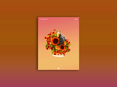 001_Sunflowernaut astronaut flowers gradient nathan shaiyen poster posteraday sunflower