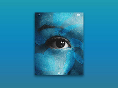 005_See a poster a day blue butterflies design eye portrait poster