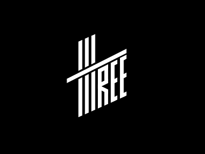 Three/3/III 3 black design iii illustration logo logotype nathanshaiyen numbers three typeface white