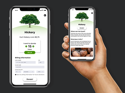 PlanTree - Donation screen app design ios iphonex newbie reforest sketch ui ux