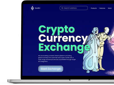 Crypto exchange QualEx crypto cryptoexchange design exchange crypto graphic design landing ui