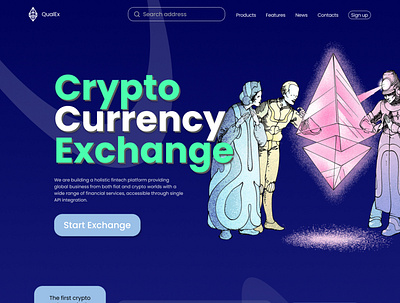 Crypto Exchanger QualEx crypto cryptoexchange exchange crypto graphic design illustration ui