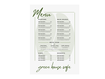 CAFE MENU