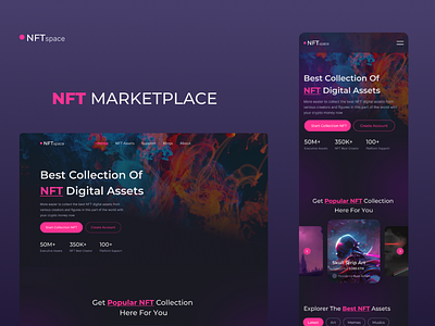 NFT MARKETPLACE 3d animation app branding design graphic design illustration logo motion graphics typography ui ux vector