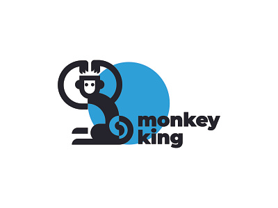 monkey king branding design illustration logo signet vector