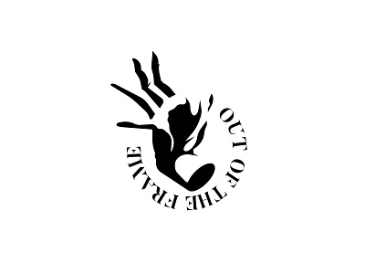 out of the frame black branding design icon illustration logo logo minimal black signet vector