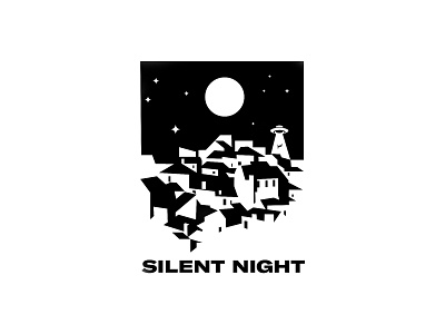 silent night black design illustration logo vector