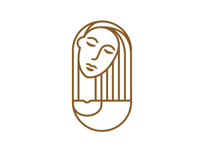 Lady design illustration logo signet