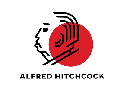 alfred hitchcock black design illustration logo signet vector