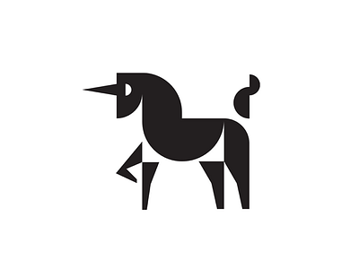 Unicorn 01 black logo minimal simple