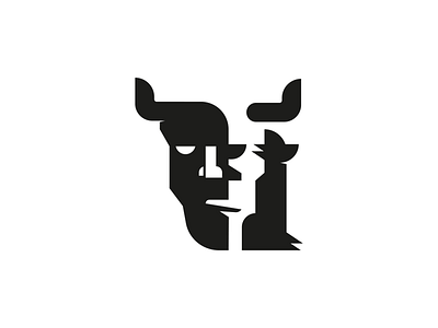 Minotaur logo negative icon black