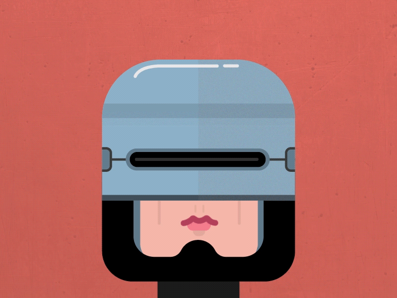Robocop Unmasking 80s after effects animation character cop design helmet illustrator robocop robot throw toss