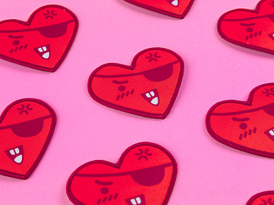 Tough Guy Heart Patch cute heart eye patch eyepatch happy heart heartbeat heartbreak love patch patch design patch work patches redheart tough guy tough love valentines