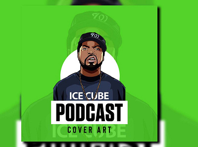 Ice Cube Podcast Cover Art Design adobe adobe photoshop branding cover art design designing graphic design graphics illustrator photoshop podcast podcast show