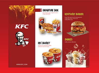 KFC Brochure Design adobe ai adobe illustrator art brochure brochure design fast food brochure flyer design graphic design kfc brochure design tri fold tri fold brochure